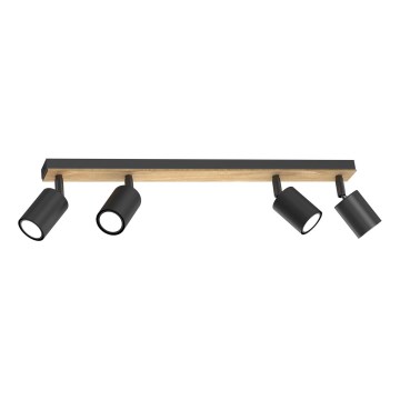 Strahler TULON 4xGU10/8W/230V schwarz/Eiche
