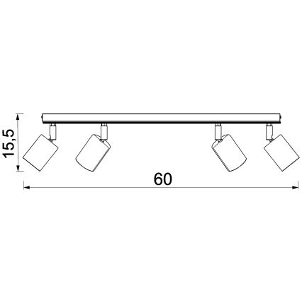 Strahler TULON 4xGU10/8W/230V weiß/Eiche