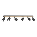 Strahler TULON 6xGU10/8W/230V schwarz/Eiche