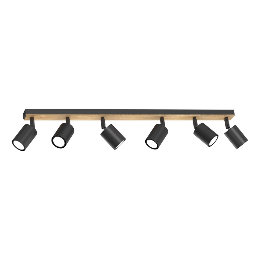 Strahler TULON 6xGU10/8W/230V schwarz/Eiche
