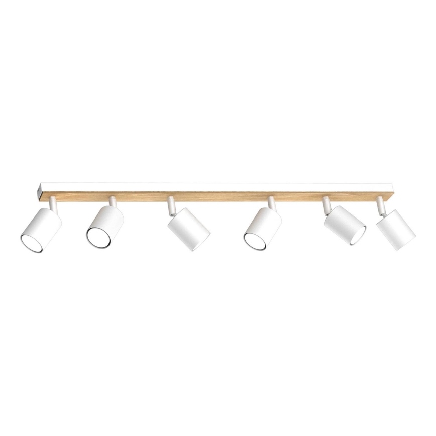 Strahler TULON 6xGU10/8W/230V weiß/Eiche