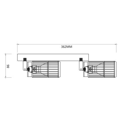 Strahler VERTICAL 2xGU10/8W/230V schwarz