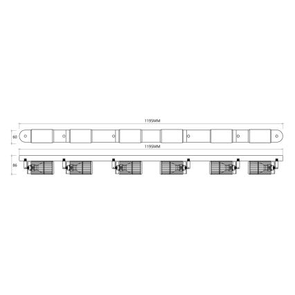 Strahler VERTICAL 6xGU10/8W/230V weiß