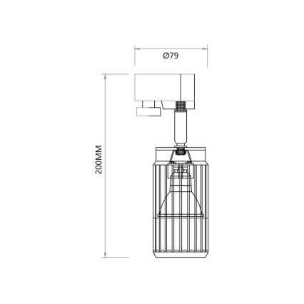 Strahler VERTICAL für Schienensystem 1xGU10/8W/230V schwarz