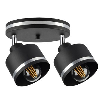 Strahler WAMA 2xE27/40W/230V schwarz / mattes Chrom