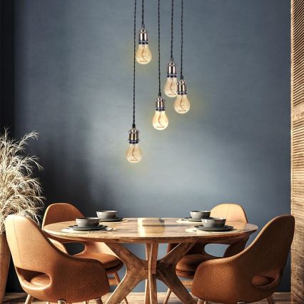 Stromkabel 5xE27/60W/230V bronzen