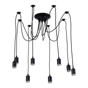 Stromkabel 8xE27/60W/230V Spinne schwarz