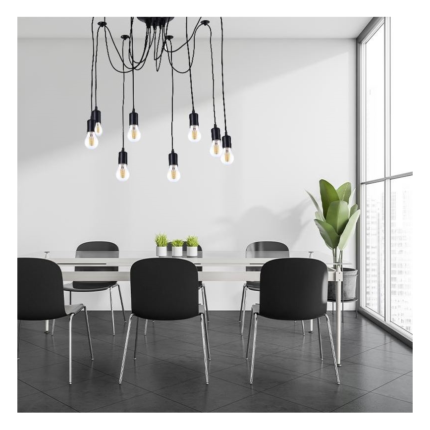 Stromkabel 8xE27/60W/230V Spinne schwarz