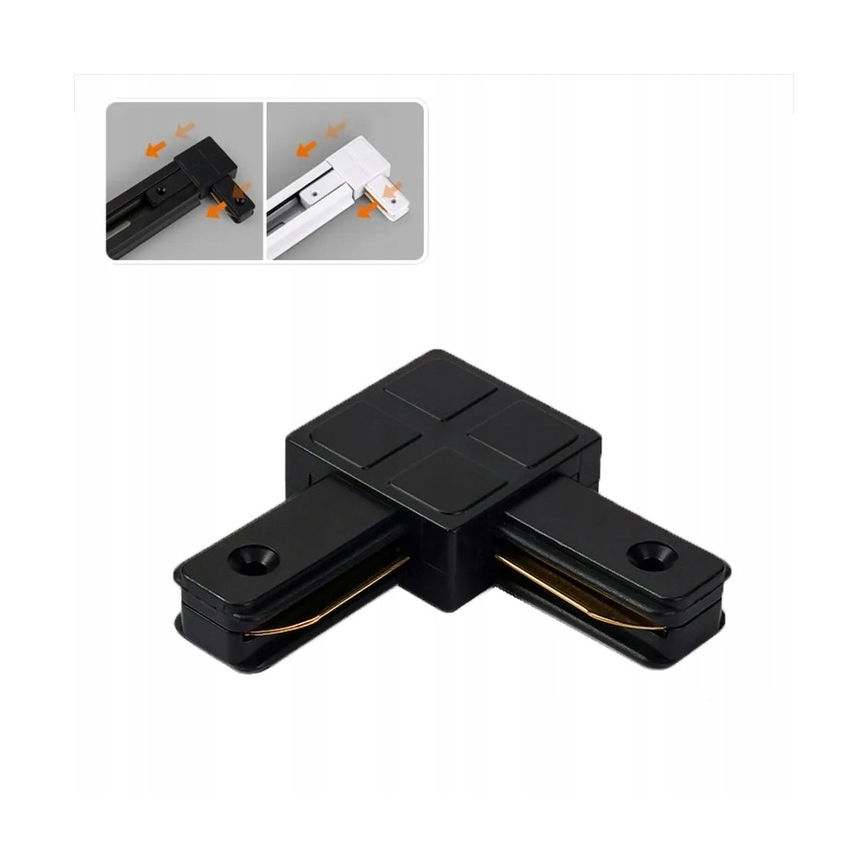 Stromschienenadapter für Leuchten, einphasig (Typ L), schwarz