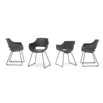 Stühle ROCKY, 4er-Set, Anthrazit