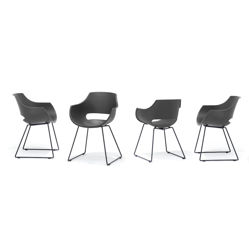 Stühle ROCKY, 4er-Set, Anthrazit