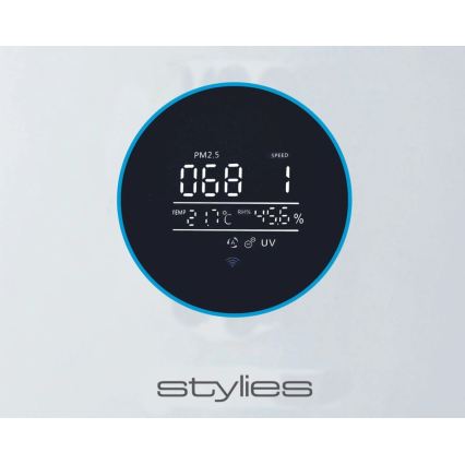 Stylies - Luftreiniger mit Luftbefeuchter und UV-C-Lampe ALPHA 68W/230V Wi-Fi weiß