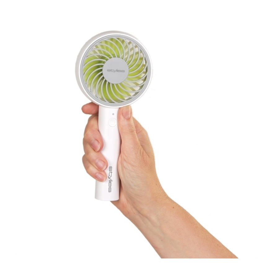 Stylies - Wiederaufladbarer Handventilator LACERTA 4W/5V 2500 mAh weiß