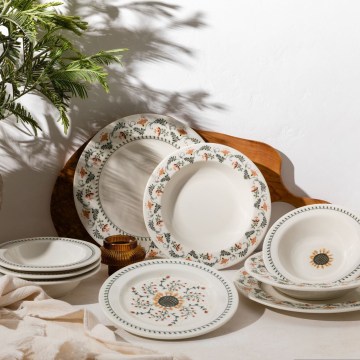 Tafelservice 24 St., farbenfroh/Porzellan