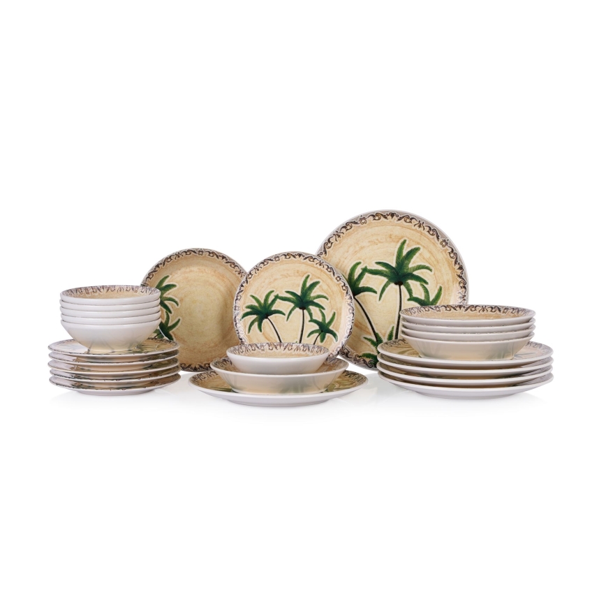 Tafelservice 24-teilig mehrfarbig/Keramik