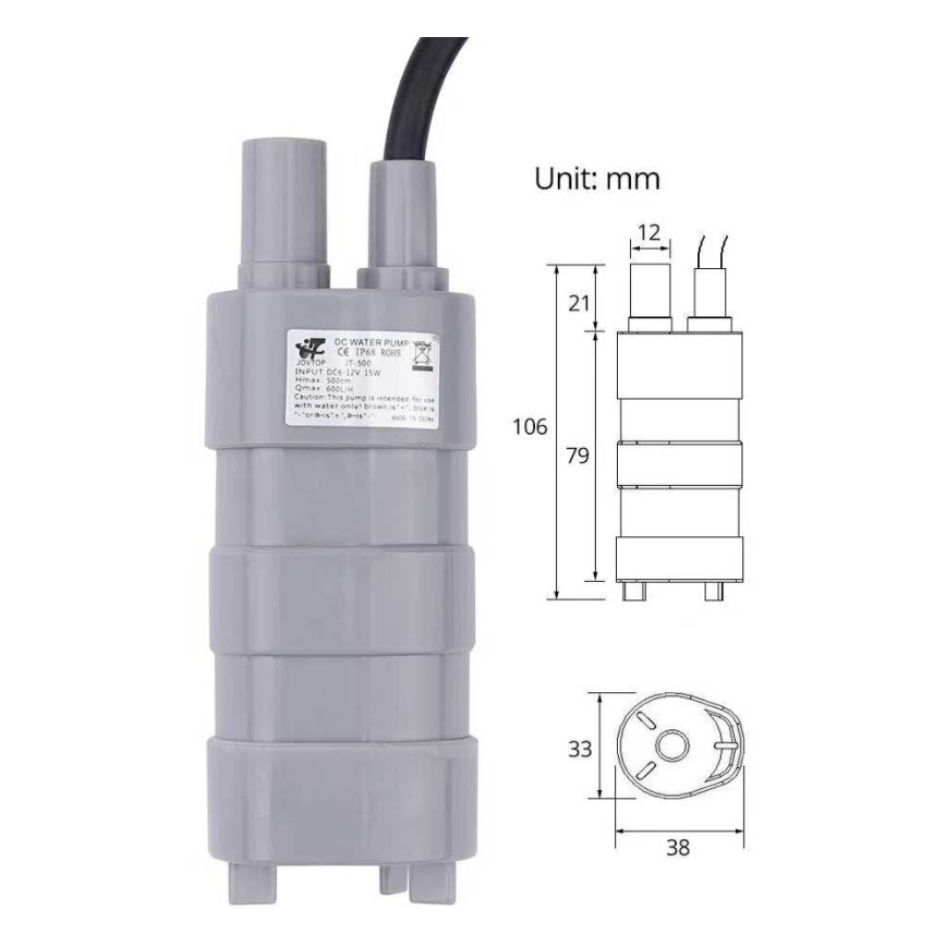 Tauchpumpe 12 V 600 l/h
