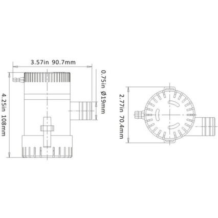 Tauchpumpe für Boot, 24 V, 47 l/min