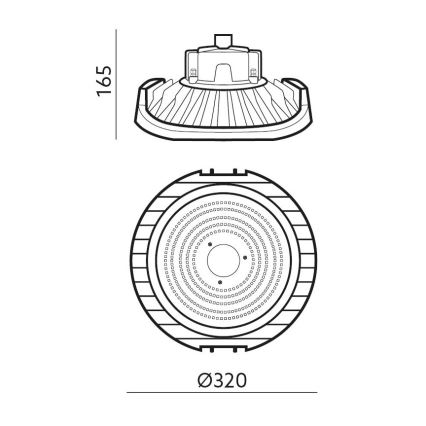 Dimmbare LED-Technik-Hochleistungsleuchte NINA HIGHBAY LED/200W/230V 4000K IP65