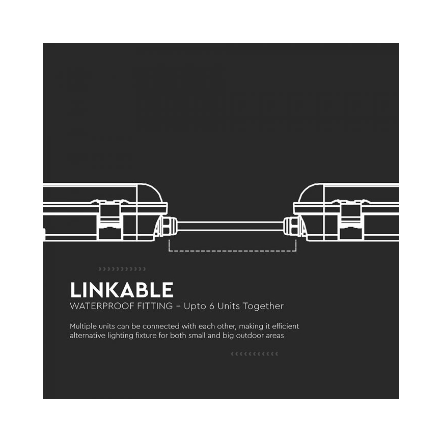 Technische LED-Röhrenleuchte mit Notstrommodul LED/48W/230V 6500K IP65 2200 mAh 150 cm