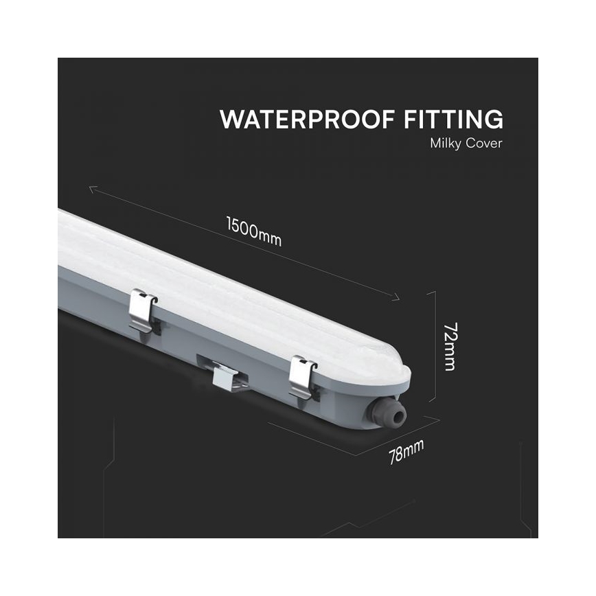 Technische LED-Röhrenleuchte mit Notstrommodul LED/48W/230V 6500K IP65 2200 mAh 150 cm