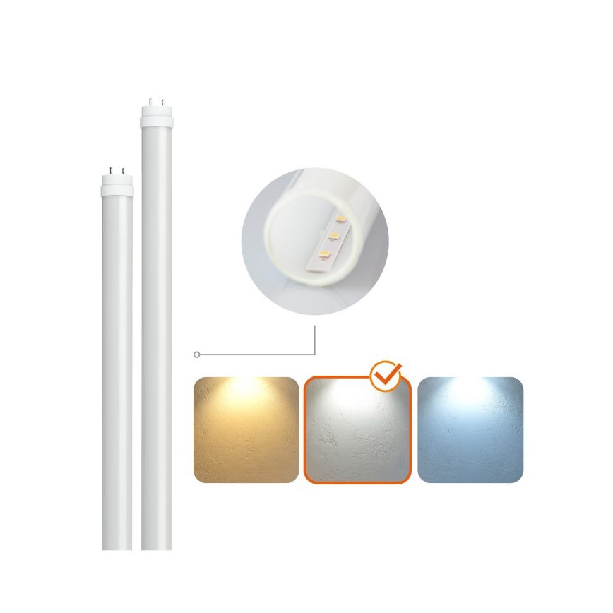 Technische LED-Leuchtstoffarmatur T8, 2x G13, 18W, 230V, 4000K, IP65, 127 cm