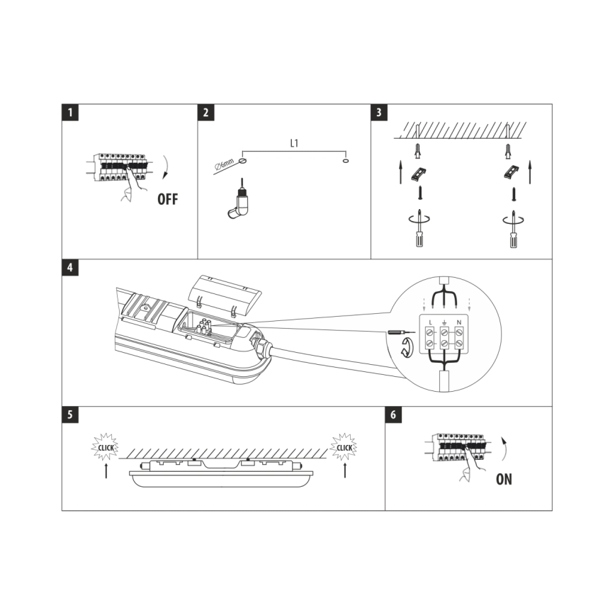 Technische LED-Röhrenleuchte 48W/230V 4200K 150 cm IP65