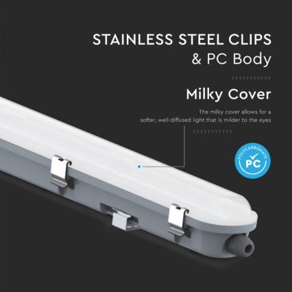 Technische LED-Röhrenleuchte mit Notlichtmodul LED/48W/230V 6500K IP65 2200 mAh 150 cm