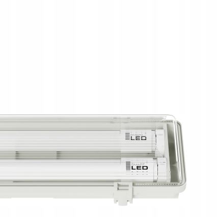 Technische LED-Röhrenleuchte T8, 2x G13, 20 W, 230 V, 6500 K, 120 cm, IP65, Weiß
