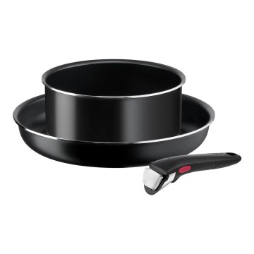 Tefal - 3-teiliges Kochgeschirr-Set INGENIO EASY COOK & CLEAN BLACK