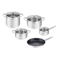 Tefal - 9-teiliges Kochgeschirr-Set COOK EAT aus Edelstahl