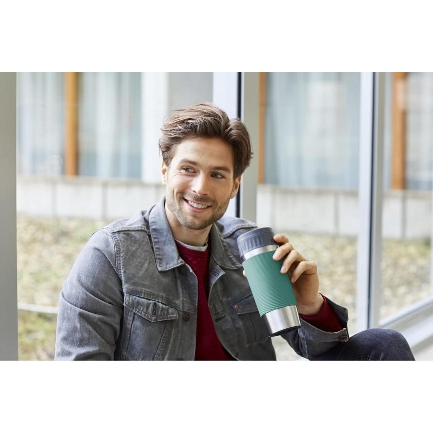 Tefal - Thermobecher 360 ml EASY TWIST MUG Edelstahl/Grün