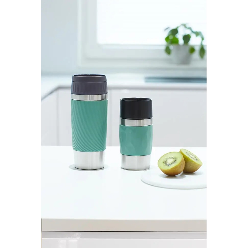 Tefal - Thermobecher 360 ml EASY TWIST MUG Edelstahl/Grün