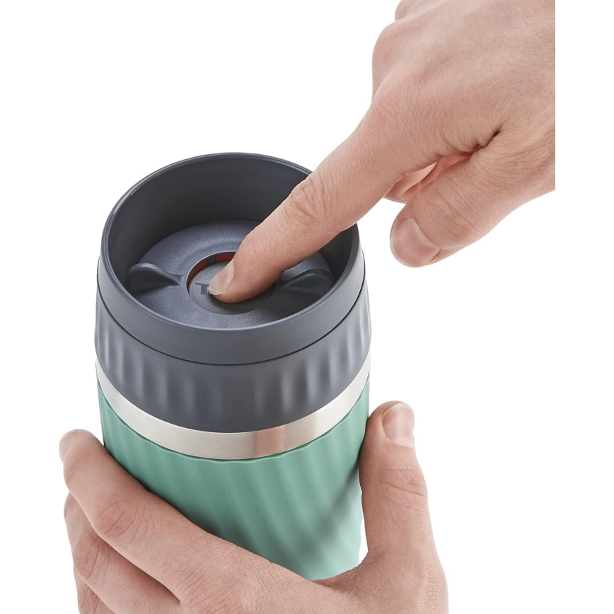 Tefal - Thermobecher 360 ml EASY TWIST MUG Edelstahl/Grün