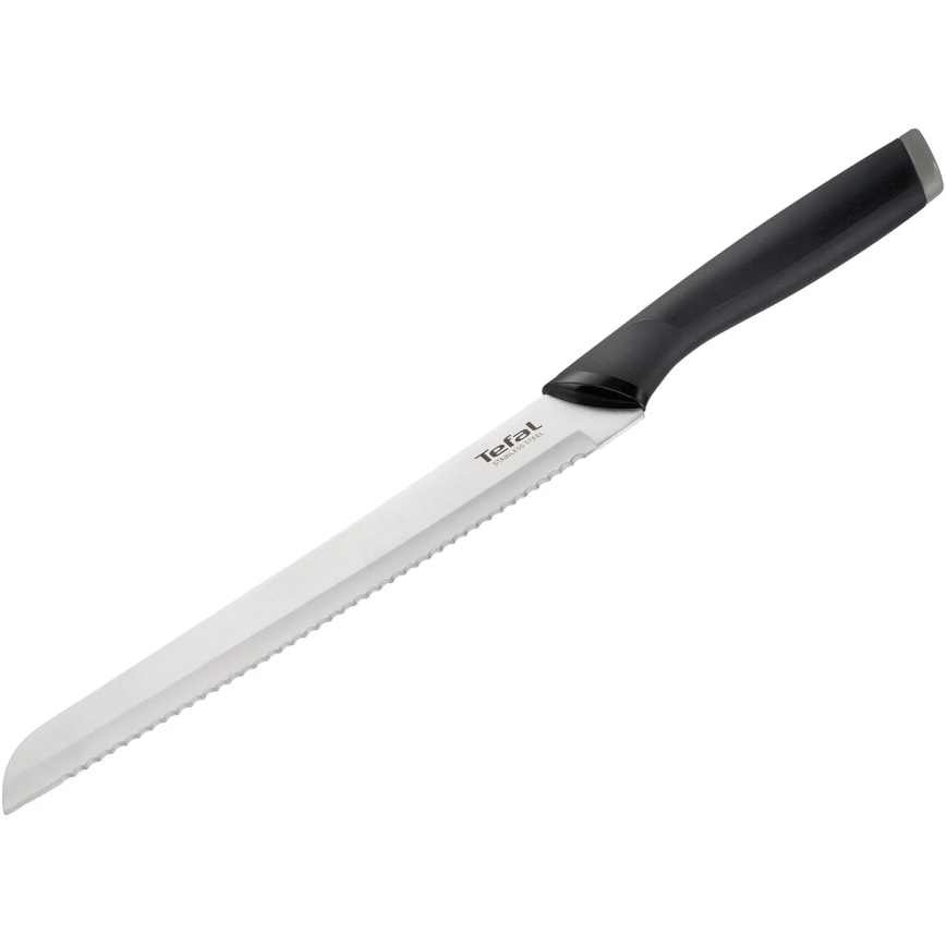 Tefal - Edelstahl-Brotmesser COMFORT 20 cm glänzendes Chrom/schwarz