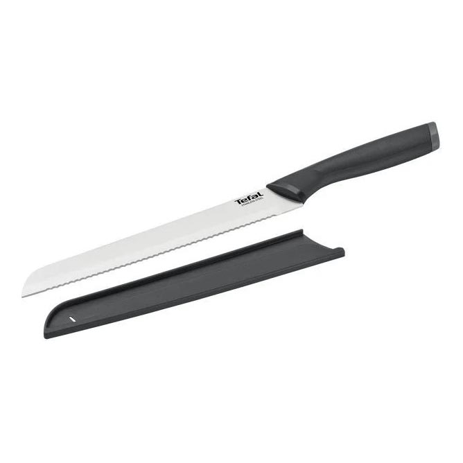 Tefal - Edelstahl-Brotmesser COMFORT 20 cm glänzendes Chrom/schwarz