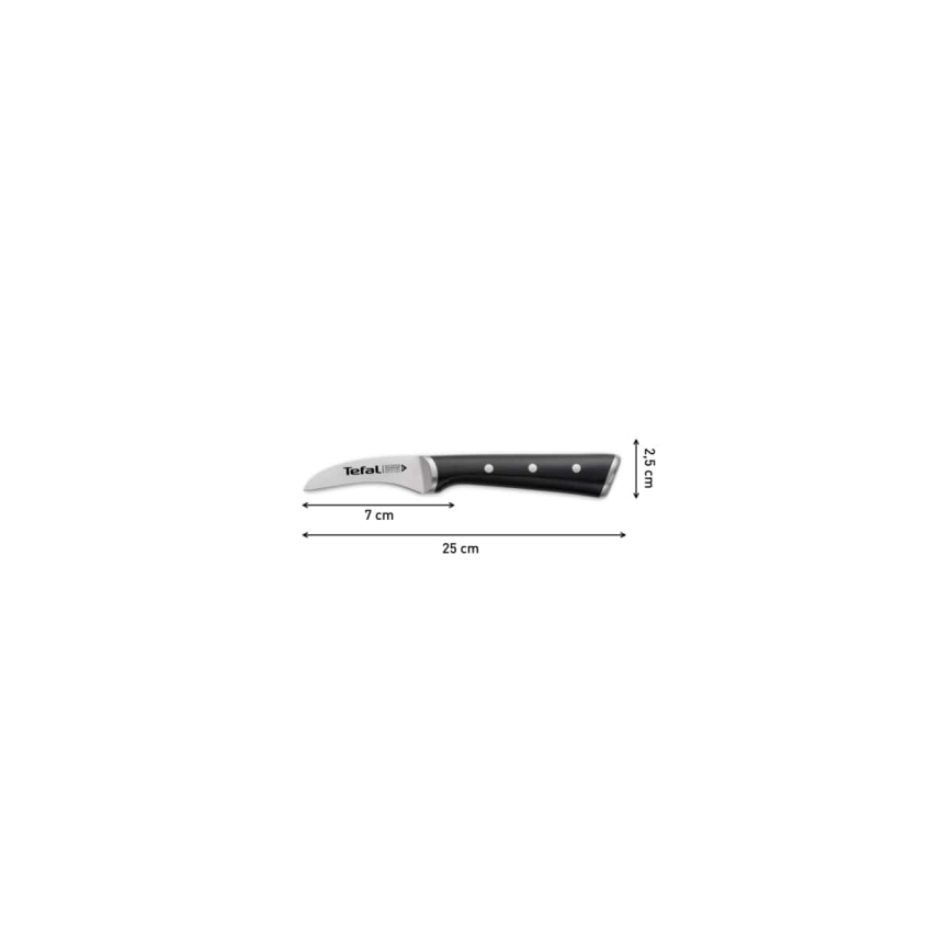 Tefal - Edelstahl-Tranchiermesser ICE FORCE 7 cm glänzendes Chrom/schwarz
