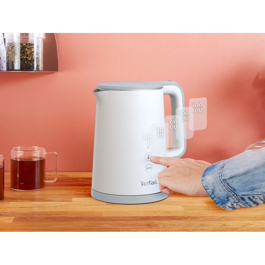 Tefal - Elektrischer Wasserkocher SENSE 1 l 1800W/230V weiß