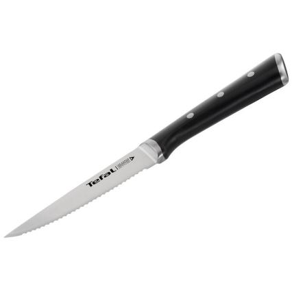 Tefal - ICE FORCE Steakmesser-Set aus Edelstahl, 11 cm, glänzender Chrom/Schwarz, 4 Stück