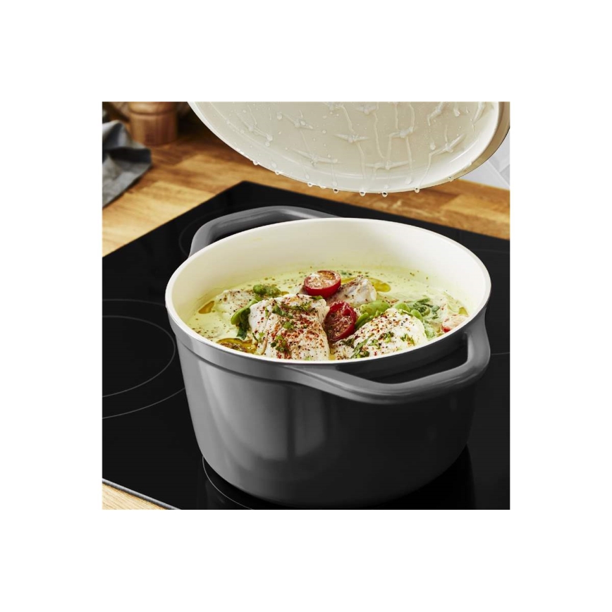 Tefal - Kasserolle mit Deckel AIR 20 cm anthrazit