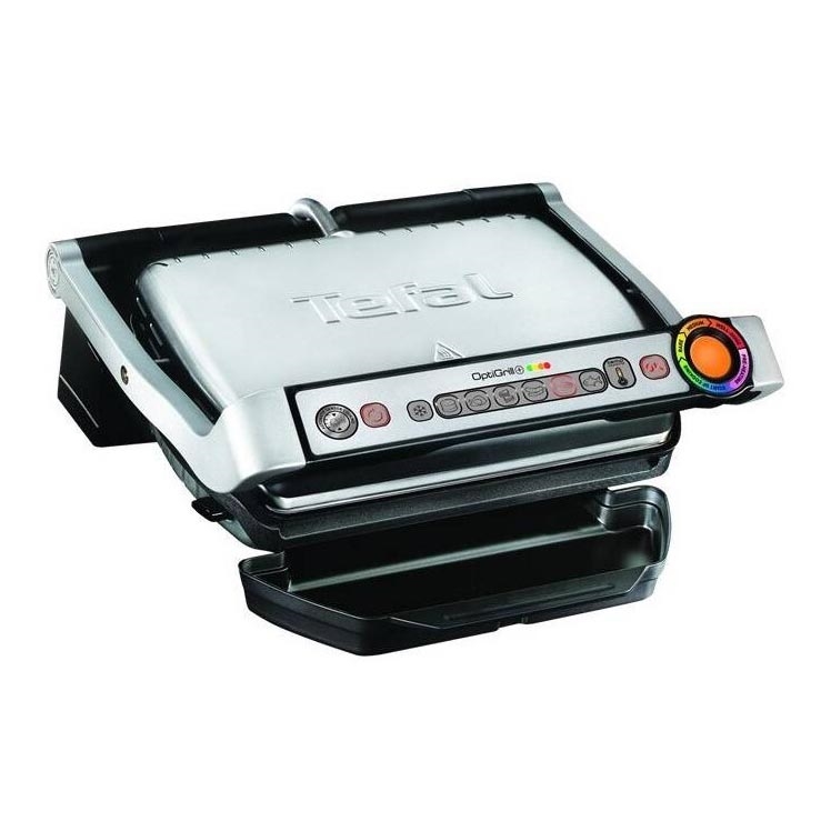 Tefal - Kontaktgrill OPTIGRILL+ INOX WAFFLES 2000W/230V schwarz/Chrom