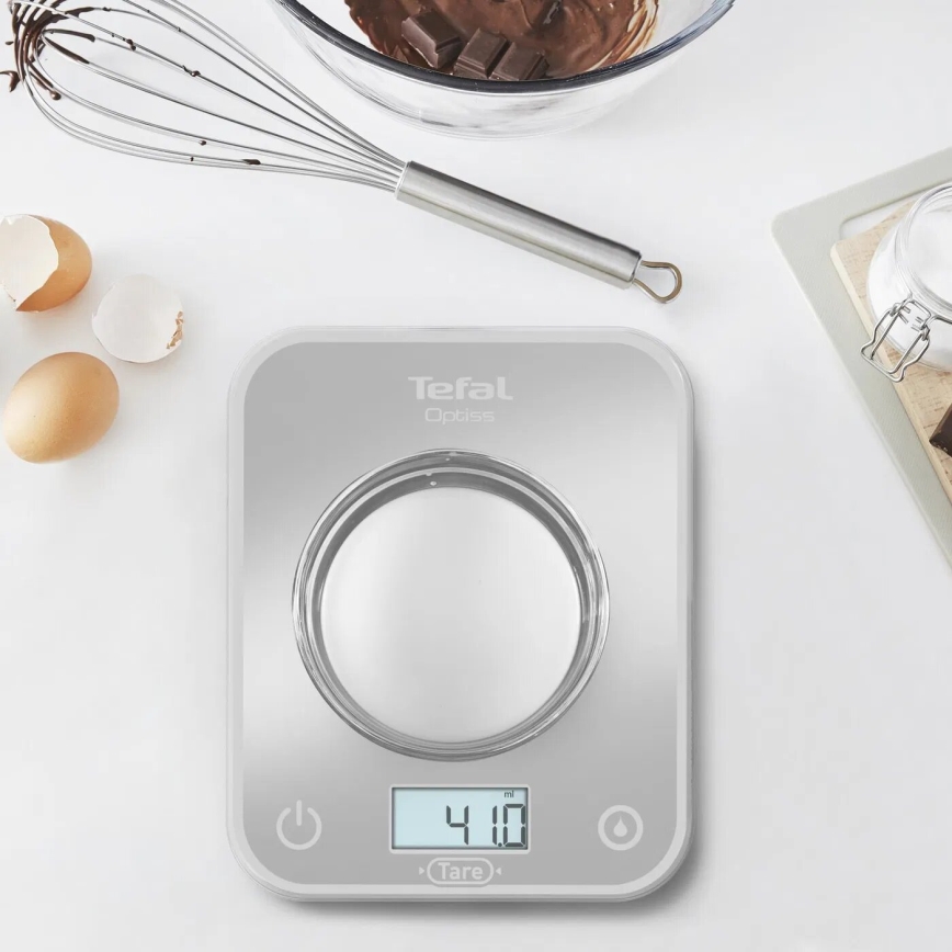 Tefal - Küchenwaage OPTISS 2xAAA grau