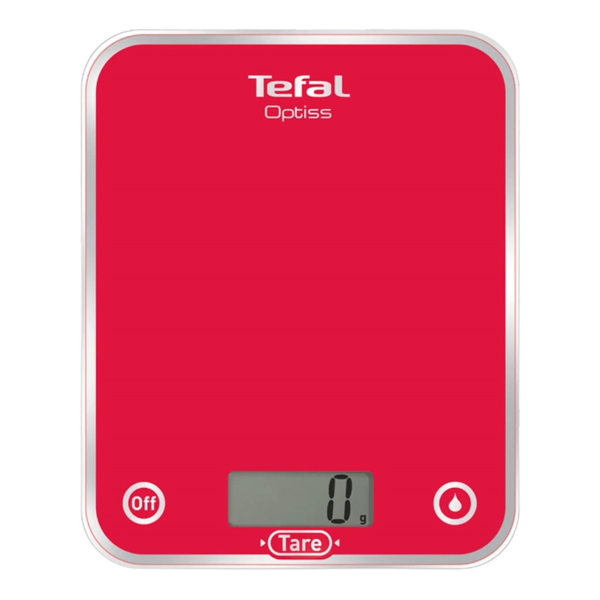 Tefal - Küchenwaage RASPBERRY 2xAAA rot