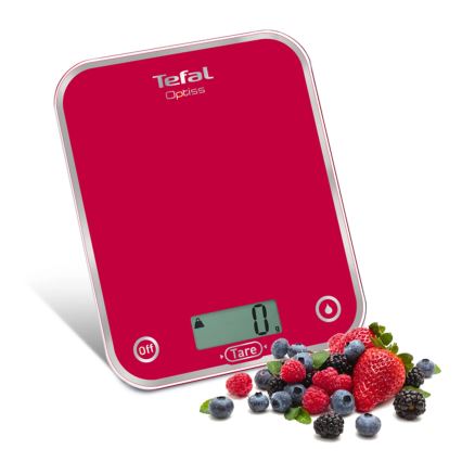 Tefal - Küchenwaage RASPBERRY 2xAAA rot