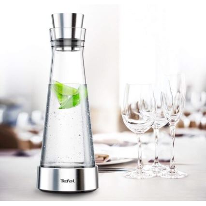 Tefal - Kühlkaraffe aus Glas FLOW SLIM 1 l Edelstahl/Glas
