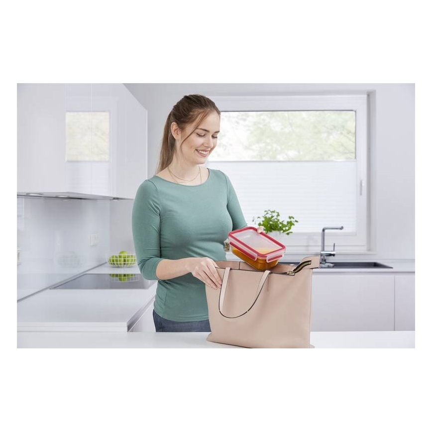 Tefal - Lebensmittelbehälter 0,85 l MSEAL GLASS rot/Glas