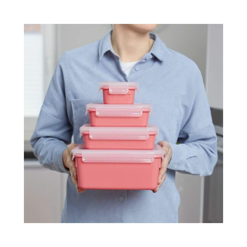 Tefal - Lebensmittelbehälter-Set 4 Stk. MSEAL COLOR rosa
