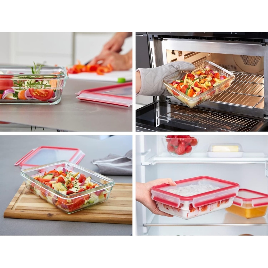 Tefal - MSEAL GLASS Vorratsdose 1,3 l rot/Glas