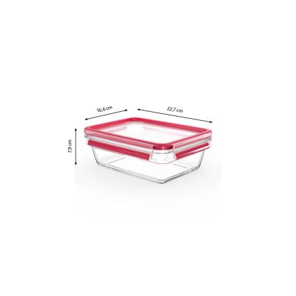 Tefal - MSEAL GLASS Vorratsdose 1,3 l rot/Glas