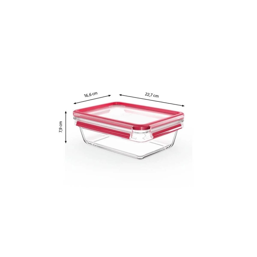 Tefal - MSEAL GLASS Vorratsdose 1,3 l rot/Glas