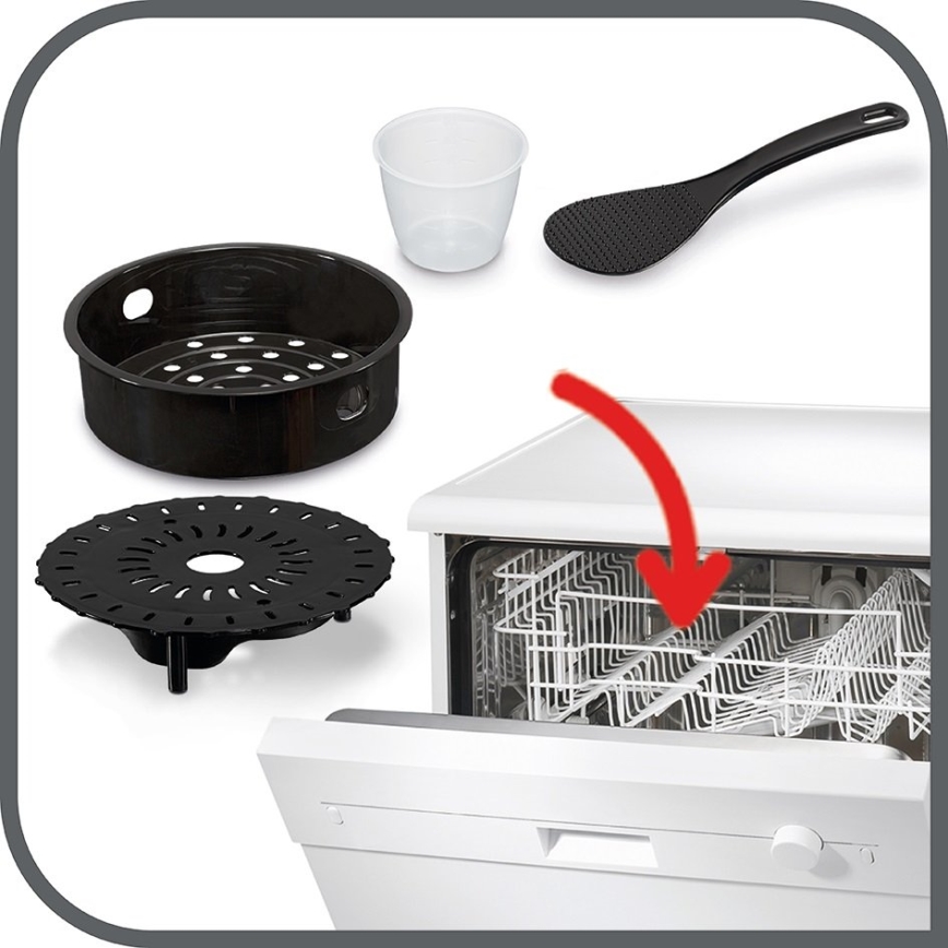 Tefal - Multifunktionaler elektrischer Schnellkochtopf ALL IN ONE POT 1100W/230V matt Chrom/Schwarz